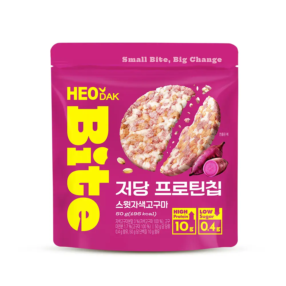 [허닭BITE] 저당 프로틴칩 50G 스윗자색고구마